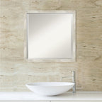 Beveled Bathroom Wall Mirror - Crackled Metallic Frame