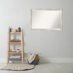 Beveled Bathroom Wall Mirror - Crackled Metallic Frame