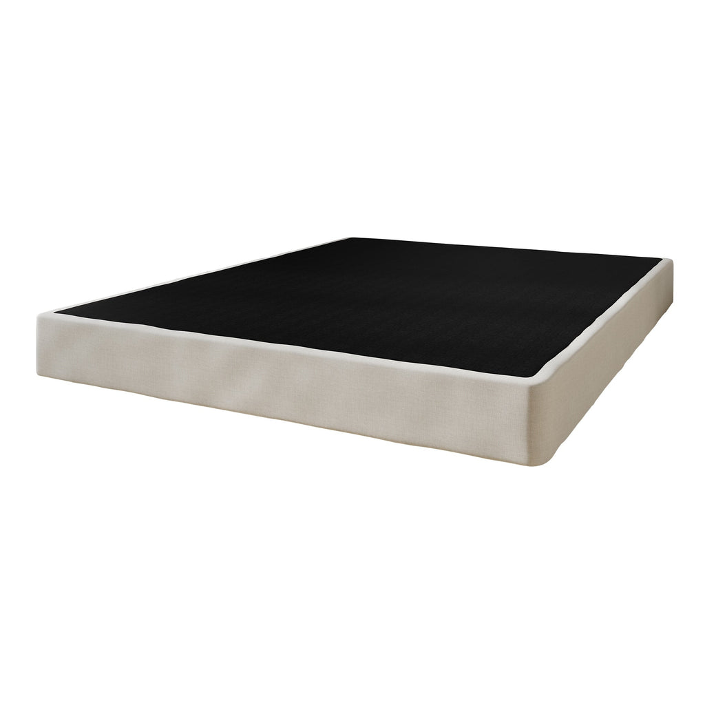 Sommier à ressorts en bois massif CraftPorch de 5 pouces avec lattes en bois et revêtement en lin gris chaud