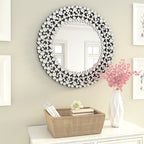 Crystal Accent Round Wall Mirror