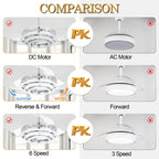 Ventilateur de plafond rétractable Cusp Barn 42 avec lumières et télécommande DIY Forme Fandelier Moderne Silencieux Moteur CC Plafonnier LED