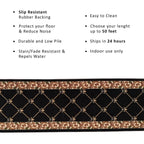 Custom Size Fleur De Lis 26 Inch Wide Non-Slip Stair Runner Rug