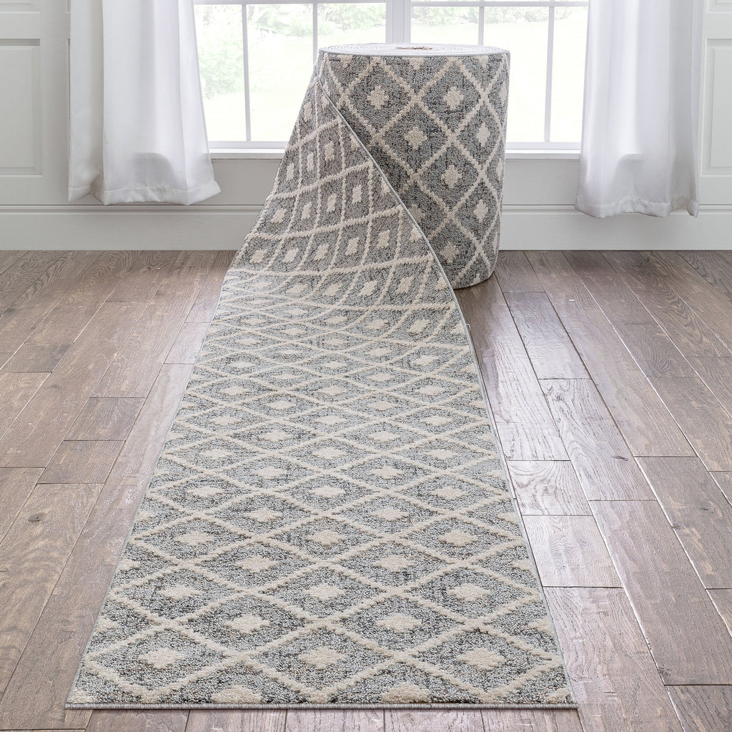 Tapis d'escalier moderne Harlow Trellis sur mesure