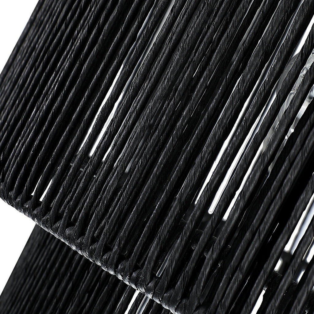 Lustre tambour en rotin noir à 4 lumières Cynthia - 22 po de largeur