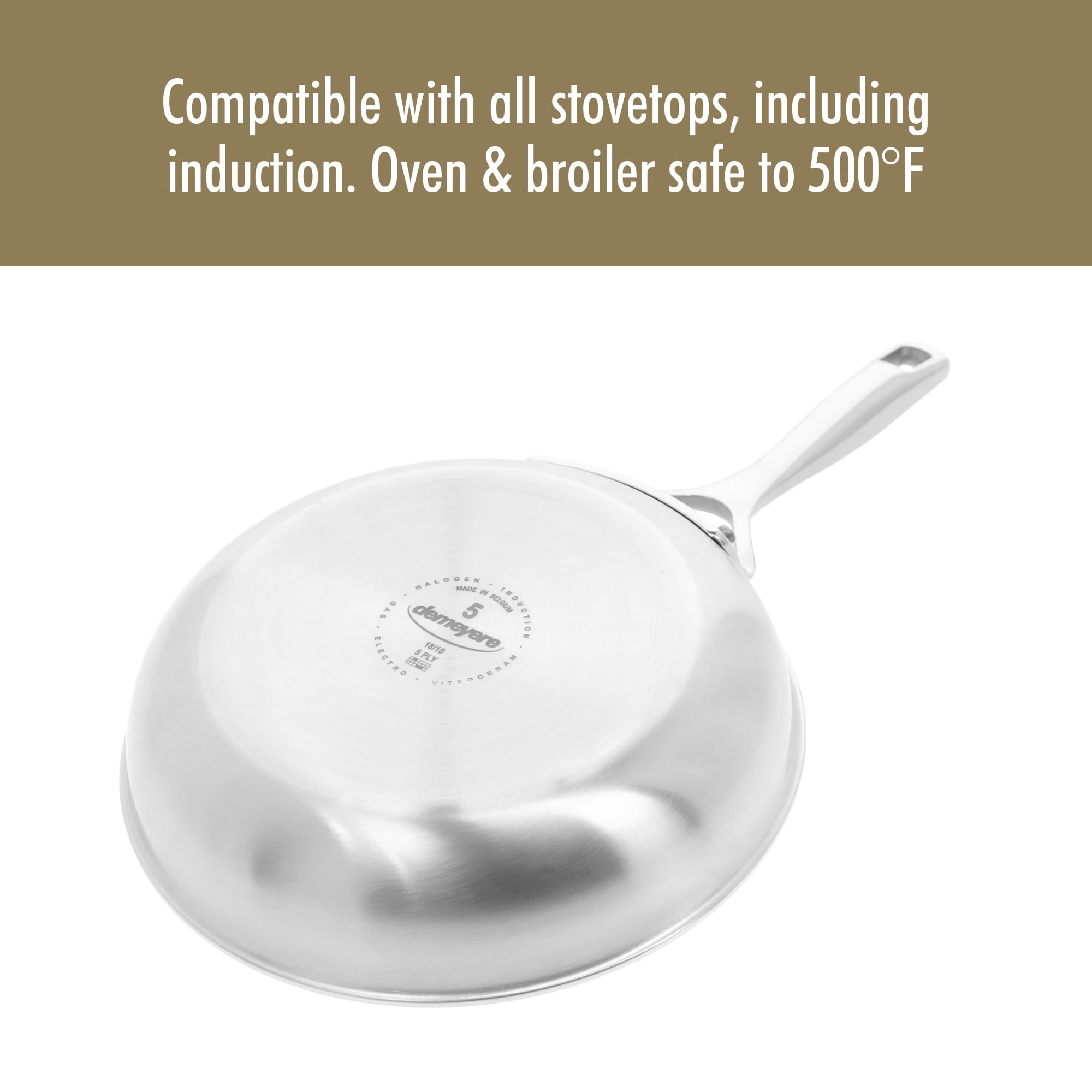 Poêle à frire DEMEYERE Essential en acier inoxydable 5 couches