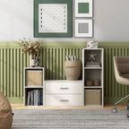 DH BASIC Modern Wood Customizable Stackable Storage Organizer - Cube Shelves, Drawer Cabinet, Bookcase with Doors by Denhour