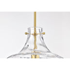 Daelan Clear Dimpled Glass Single Light Pendant Light - 12in