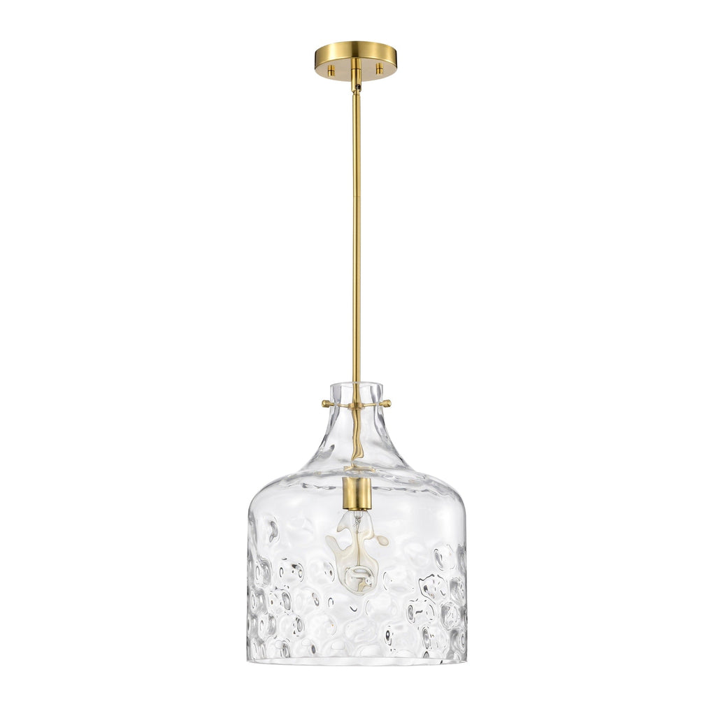 Daelan Clear Dimpled Glass Single Light Pendant Light - 12in