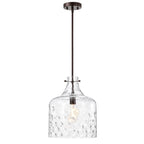Daelan Clear Dimpled Glass Single Light Pendant Light - 12in