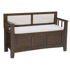 Banc d'entrée de rangement à plateau rabattable en bois de dahlia