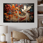 Designart Christianity Pentecost Fire Spiritual Multipanel Wall Art Living Room set