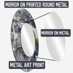 Designart Gold Black Timeless Turn abstract spirals Living Room Mirror - Gold Modern Large Round Mirror