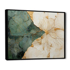 Designart Green Gold Minimalism Poteries I Abstract Spirals Framed Wall Art Living Room