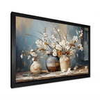 Designart Pottery And Flowers Still Life I Landscape Trees Framed Canvas Art Print