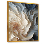 Designart White And Blue Feather Spiral II Abstract Geometric Blue Wall Decor - Modern Entryway Framed Wall Art