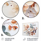 Designart White Botanical Collage Abstract Botanicals Metal Wall Art Living Room