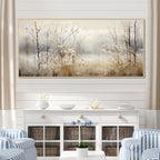 Designart Winter Meadow View Calmness II Meadow Grey Wall Decor - Traditional Bedroom Framed Canvas Wall Art