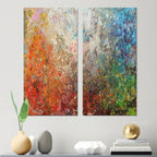 Designart Board Stained Abstract Art Abstract Canvas Wall Art Print 2 Piece Set