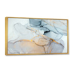 Designart Luxry Blue And Grey Marble Art Ripples II Abstract Framed Canvas Wall Art