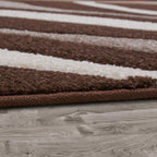 Designer Area Rug with Contour Cut and Modern Wave Pattern