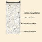 Décoration murale en bois blanc ivoire vieilli avec des accents noirs (lot de 2)