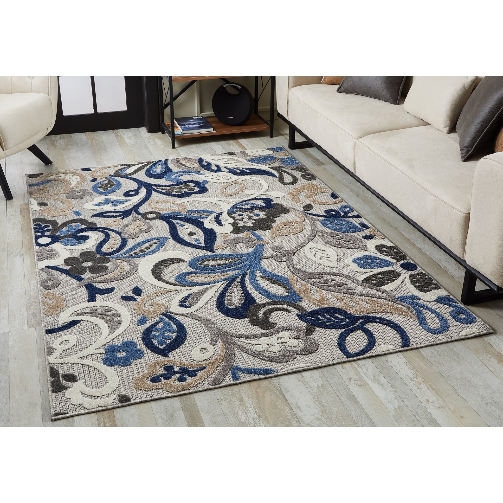 Domani Napa Floral Textured Indoor/ Outdoor Rug