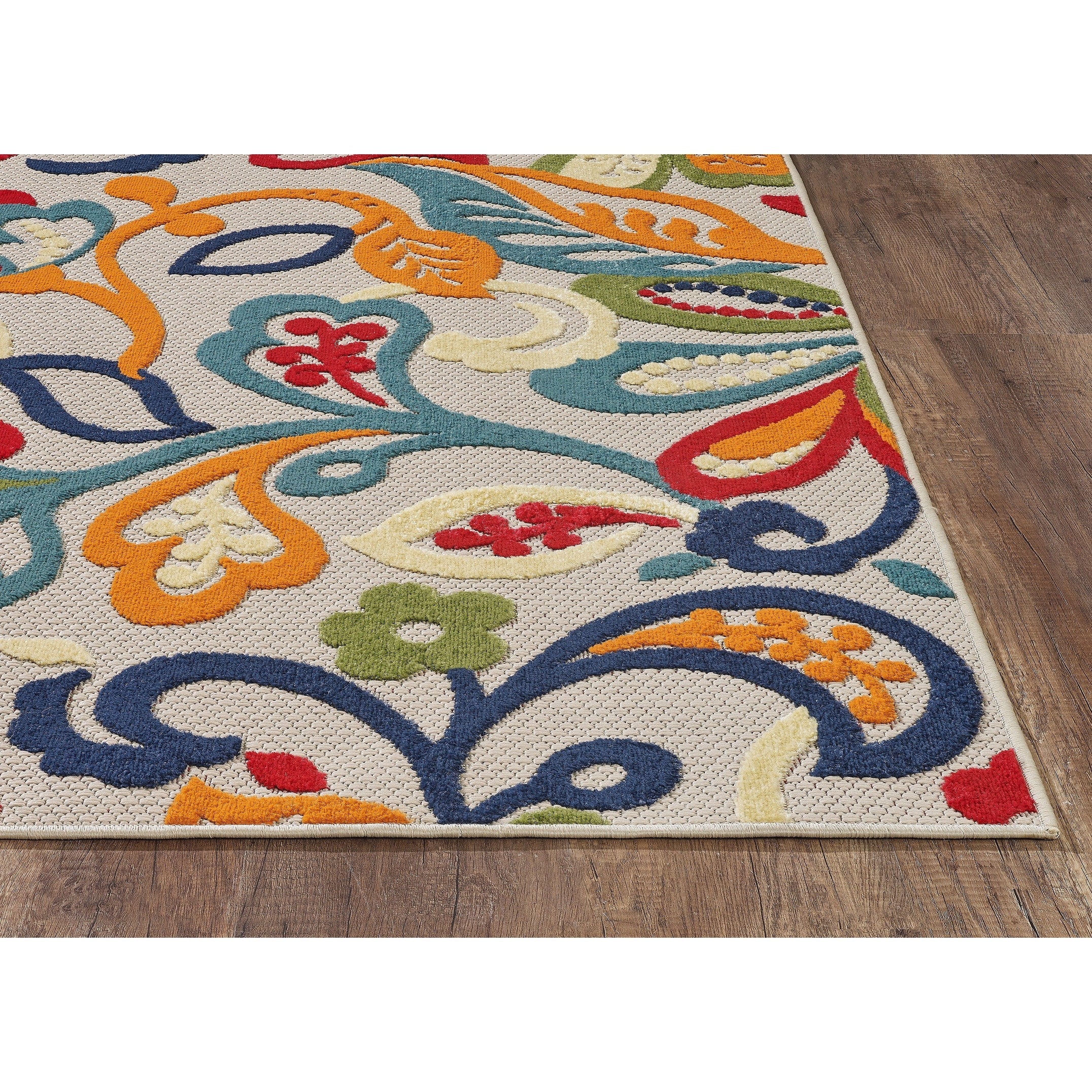 Domani Napa Floral Textured Indoor/ Outdoor Rug