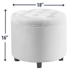 Donovan Tufted Round Storage Ottoman