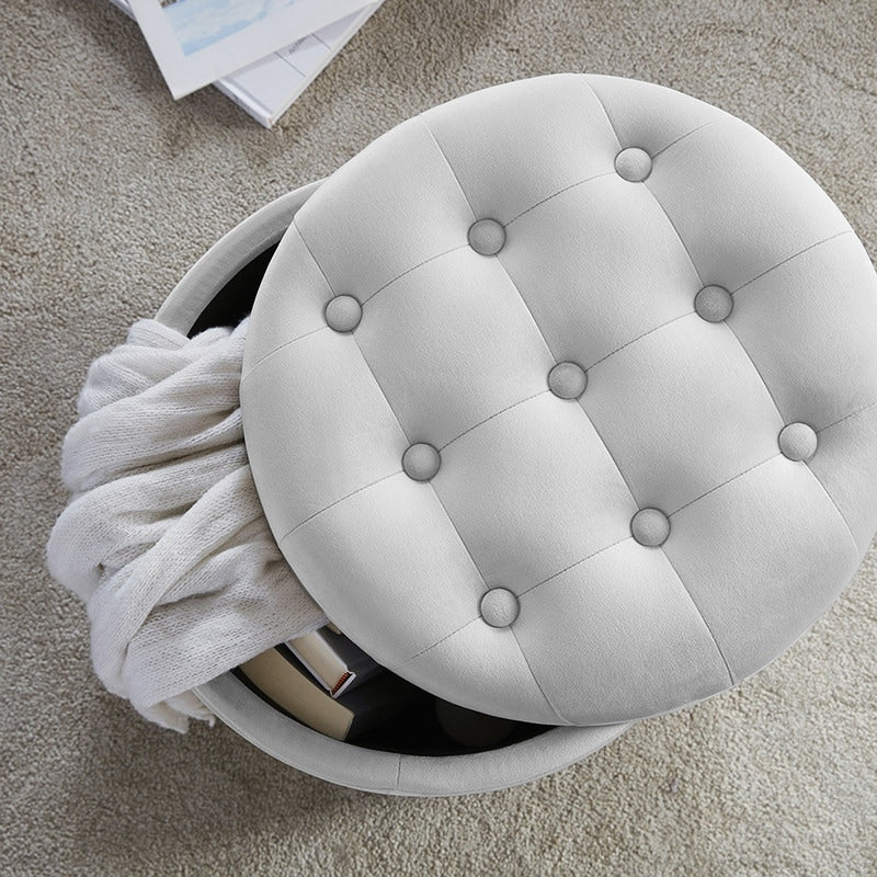 Donovan Tufted Round Storage Ottoman