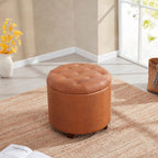 Donovan Tufted Round Storage Ottoman