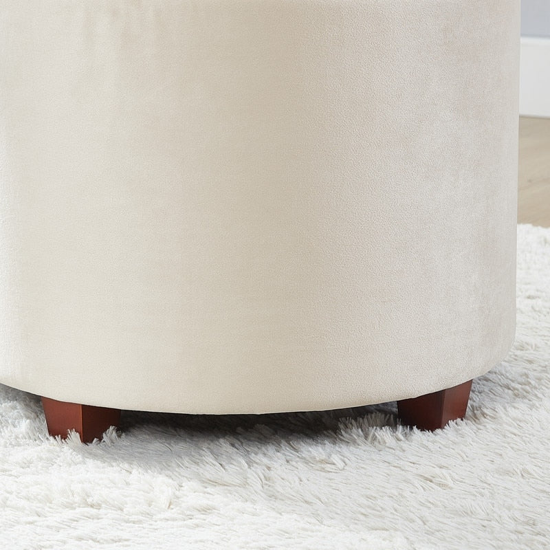 Donovan Tufted Round Storage Ottoman