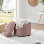 Donovan Tufted Round Storage Ottoman