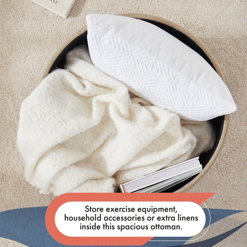 Donovan Tufted Round Storage Ottoman