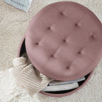 Donovan Tufted Round Storage Ottoman