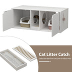 Dual-Compartment Cat Litter Box Enclosure Multi-Functional Furniture