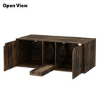 Dual-Compartment Cat Litter Box Enclosure Multi-Functional Furniture