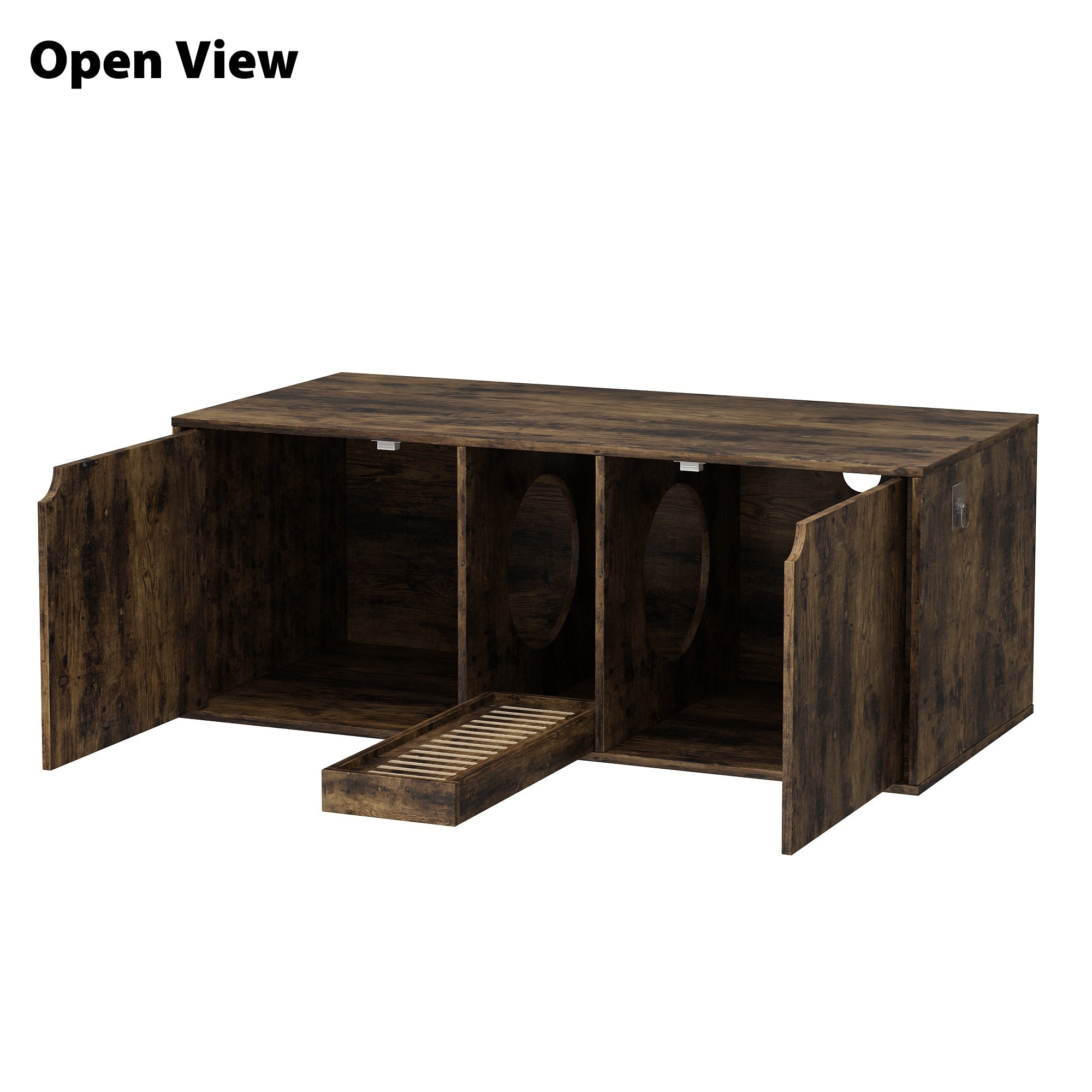 Dual-Compartment Cat Litter Box Enclosure Multi-Functional Furniture