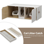 Dual-Compartment Cat Litter Box Enclosure Multi-Functional Furniture
