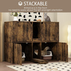 Dual-Compartment Cat Litter Box Enclosure Multi-Functional Furniture