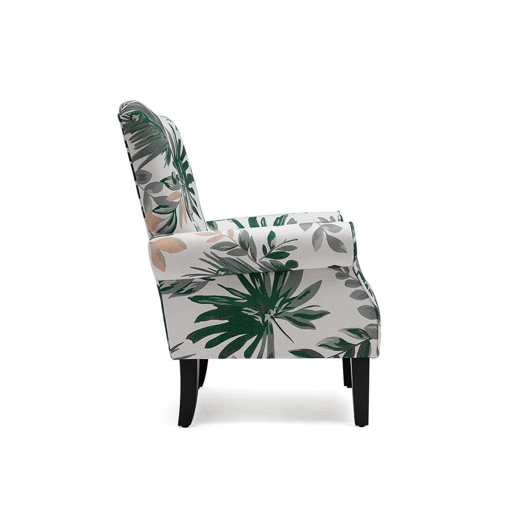 Fauteuil d'appoint moderne Erommy, fauteuil à dossier haut, canapé simple en tissu rembourré avec pieds en bois pour le salon