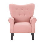 Fauteuil d'appoint moderne Erommy, fauteuil à dossier haut, canapé simple en tissu rembourré avec pieds en bois pour le salon