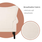 Fauteuil d'appoint moderne Erommy, fauteuil à dossier haut, canapé simple en tissu rembourré avec pieds en bois pour le salon