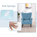 Fauteuil d'appoint moderne Erommy, fauteuil à dossier haut, canapé simple en tissu rembourré avec pieds en bois pour le salon