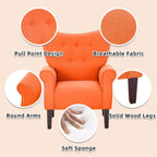 Fauteuil d'appoint moderne Erommy, fauteuil à dossier haut, canapé simple en tissu rembourré avec pieds en bois pour le salon