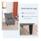 Fauteuil d'appoint moderne Erommy, fauteuil à dossier haut, canapé simple en tissu rembourré avec pieds en bois pour le salon