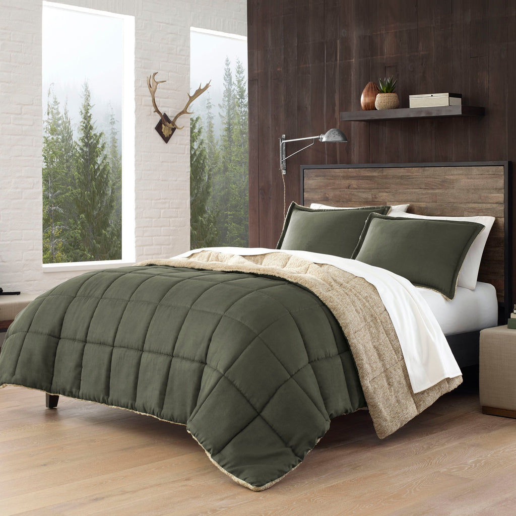 Eddie Bauer Sherwood Faux Suede Textured Comforter & Sham Set