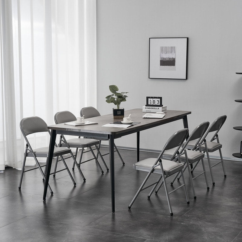 Elegant Foldable Iron & PVC Chairs for Convention & Exhibition White