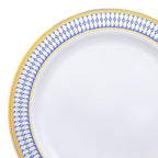 Elegant Gold Chord Rim Disposable Plastic Plate Packs - Party Supplies
