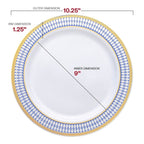 Elegant Gold Chord Rim Disposable Plastic Plate Packs - Party Supplies