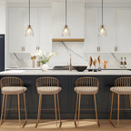 Suspension moderne du milieu du siècle Elisie à 1 ampoule en verre martelé avec dôme en cascade pour cuisine, îlot de cuisine, salle à manger